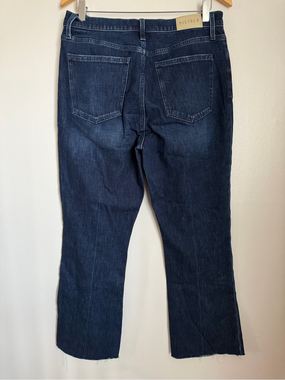 Pistola Lennon High Rise Boot Jean Raw Hem Dark Wash Blue Women Size 31 - Picture 6 of 10